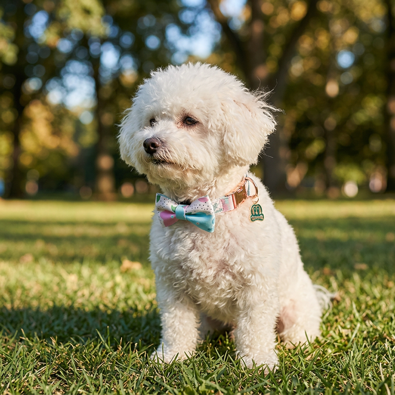 Cute Pastel Bow Tie Dog Collar for Small Medium Large Dogs, S/M/L