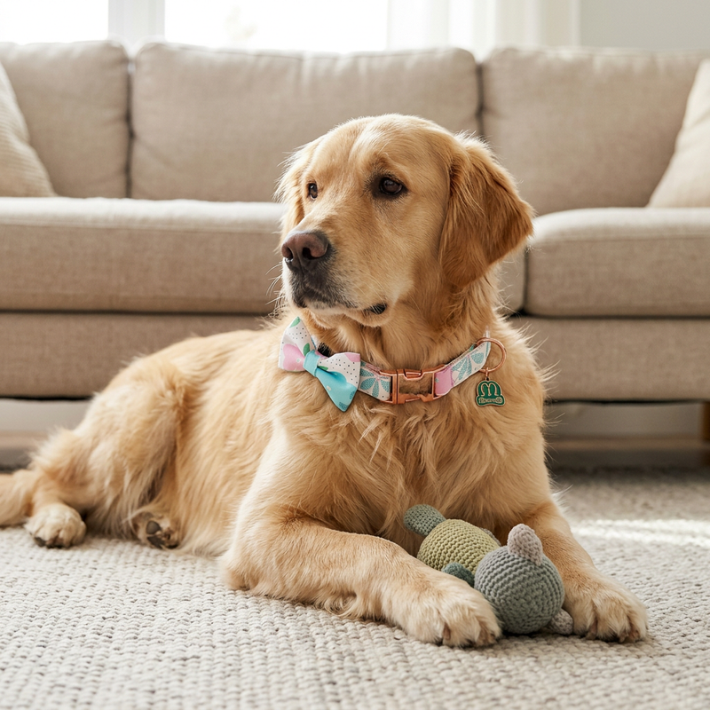 Cute Pastel Bow Tie Dog Collar for Small Medium Large Dogs, S/M/L