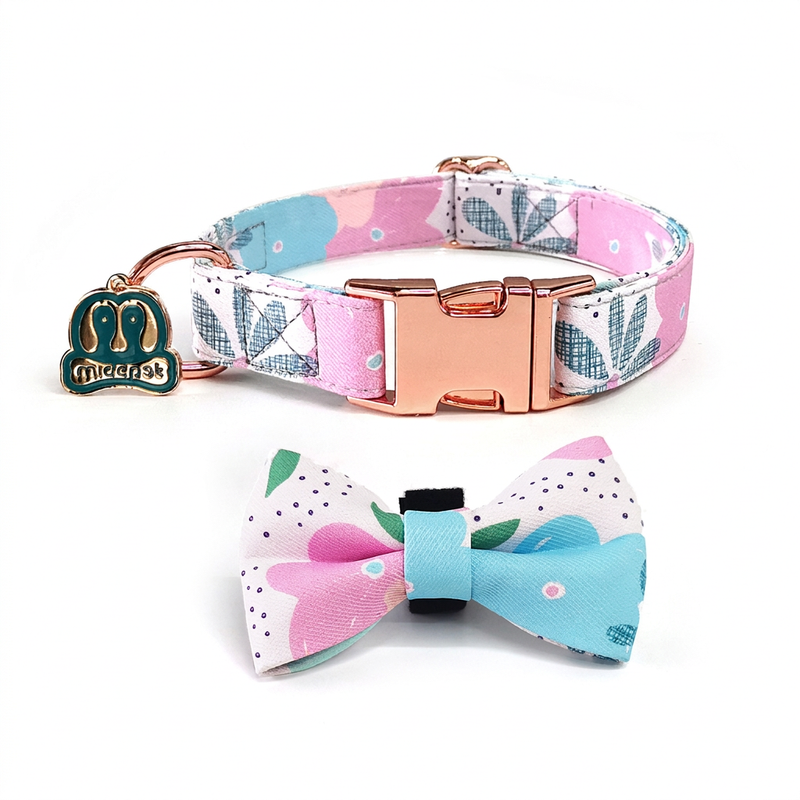 Cute Pastel Bow Tie Dog Collar for Small Medium Large Dogs, S/M/L
