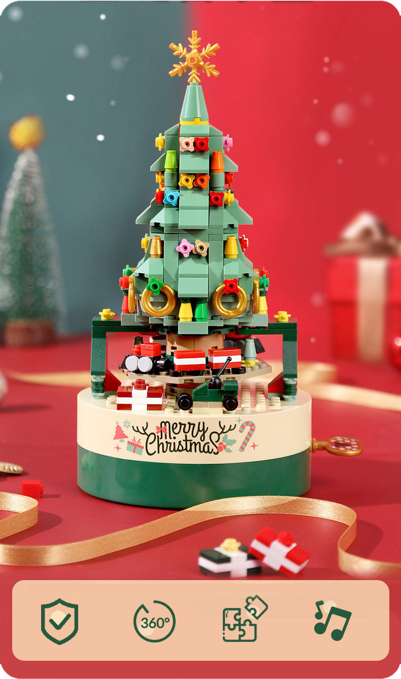 Christmas Building Block Toy Set - Christmas Tree Building Kits for Kids - STEM DIY Christmas Building Blocks Music Box - Toy Gifts for Boys and Girls Over 8 Years Old (Christmas Tree)