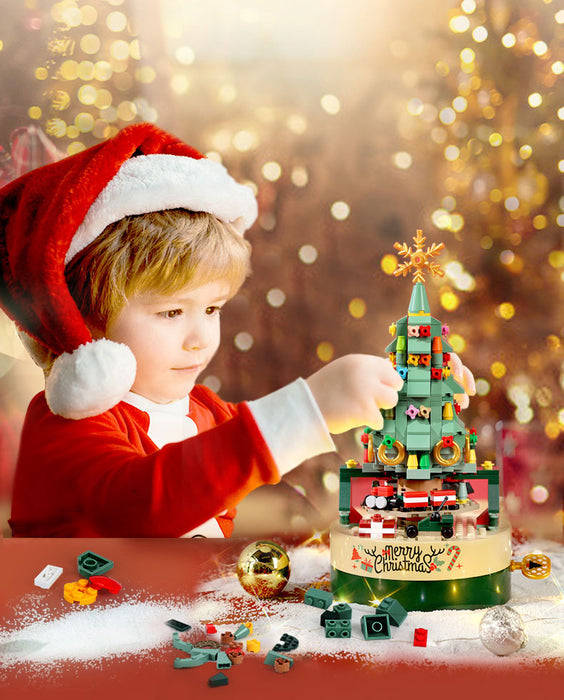 Christmas Building Block Toy Set - Christmas Tree Building Kits for Kids - STEM DIY Christmas Building Blocks Music Box - Toy Gifts for Boys and Girls Over 8 Years Old (Christmas Tree)