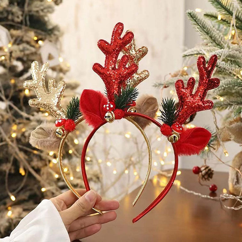 Christmas Headbands Gift for Children Santa Elk Antlers Baby Headband Diadem Elf Ears Horns Noel Navidad 2023 Hair Accessories