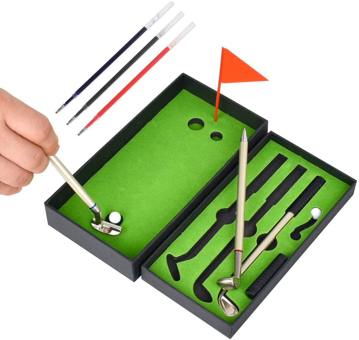 Yaomiao 3 Set Mini Golf Pen Gift Set Golf Gifts for Men Cool