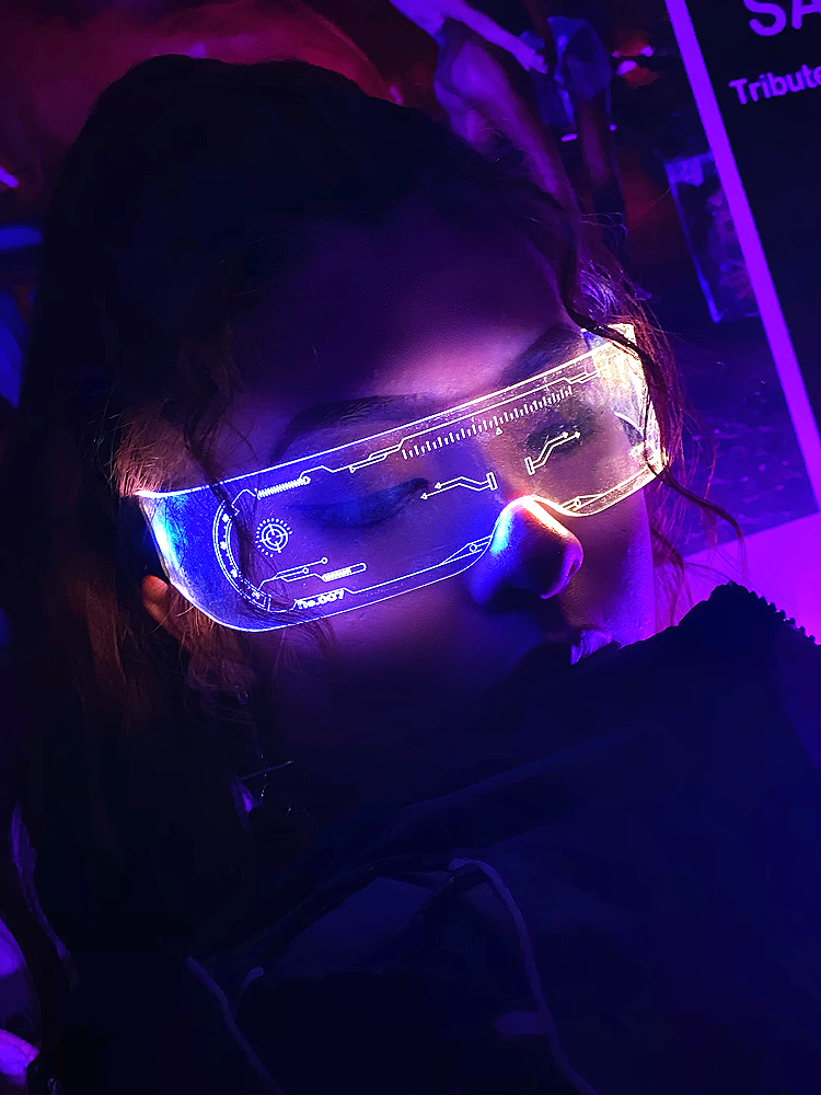 Cyberpunk Glowing Glasses LED | Luminous Glasses | Multi-colored in One LED Glasses | Glowing Light Up Party Supply for Bar Club Halloween