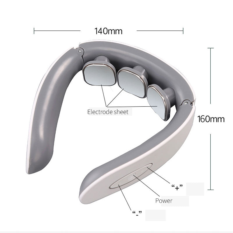 Electric Neck Massager Shoulder Massage Pulse Smart Machine Kneading Wireless Heat Cervical Vertebra Pain Relief Body Relax