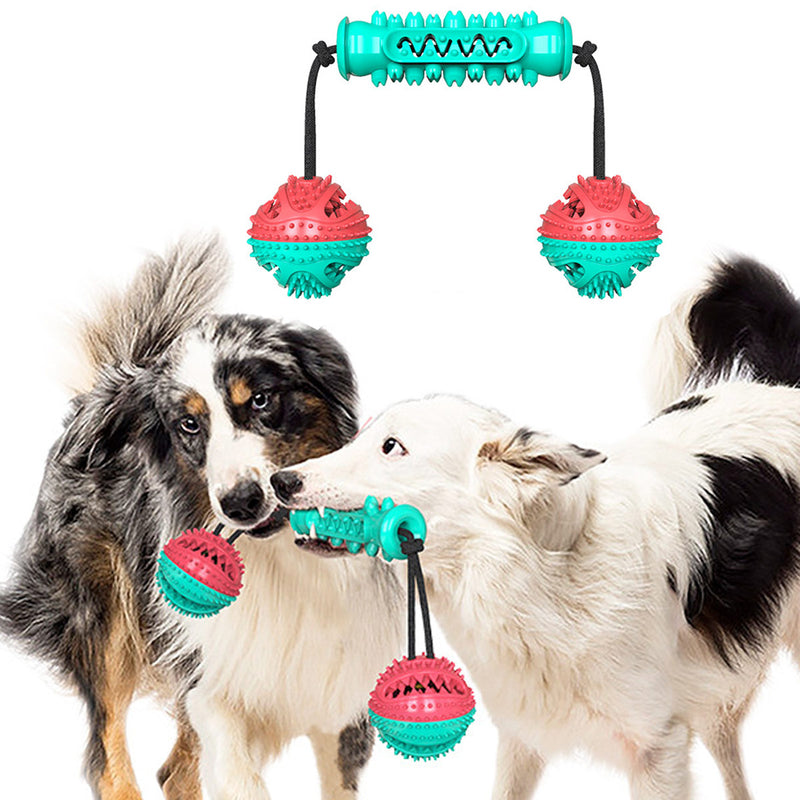 Pet Dog Molar Chew Toy Rubber Bone Strap Rope Interactive Toy Cleaning Toothbrush Dog Accessories