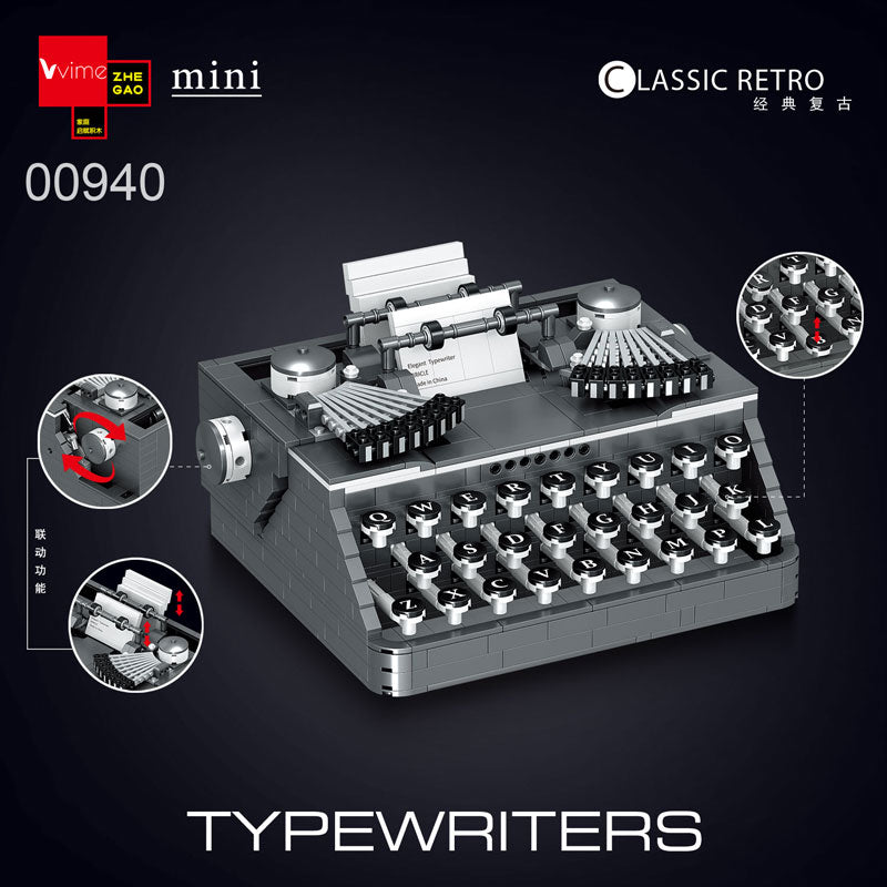 Typewriter 00940 Building Kit; Great Gift Idea for Writers (1,136 Pieces)