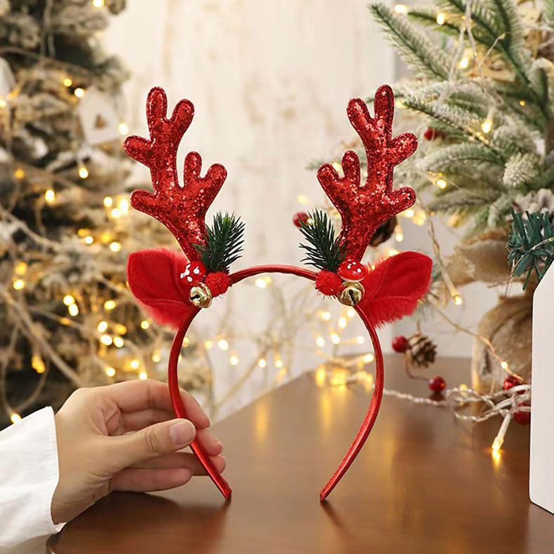 Christmas Headbands Gift for Children Santa Elk Antlers Baby Headband Diadem Elf Ears Horns Noel Navidad 2023 Hair Accessories