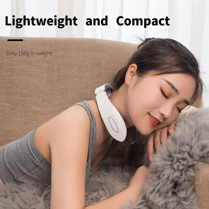 Electric Neck Massager Shoulder Massage Pulse Smart Machine Kneading Wireless Heat Cervical Vertebra Pain Relief Body Relax
