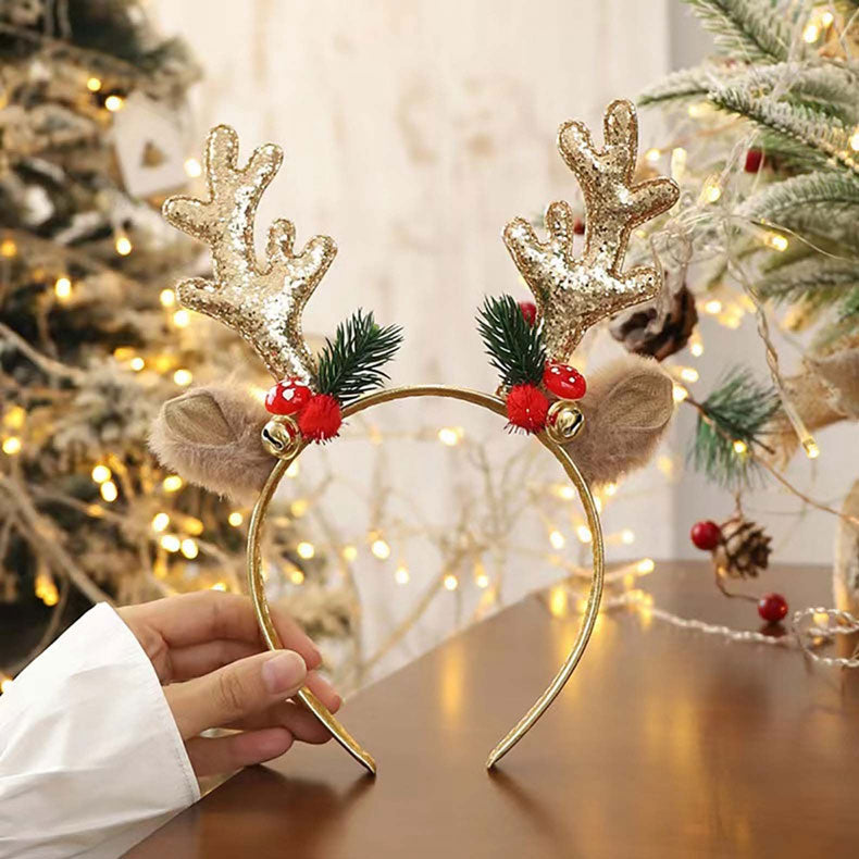 Christmas Headbands Gift for Children Santa Elk Antlers Baby Headband Diadem Elf Ears Horns Noel Navidad 2023 Hair Accessories