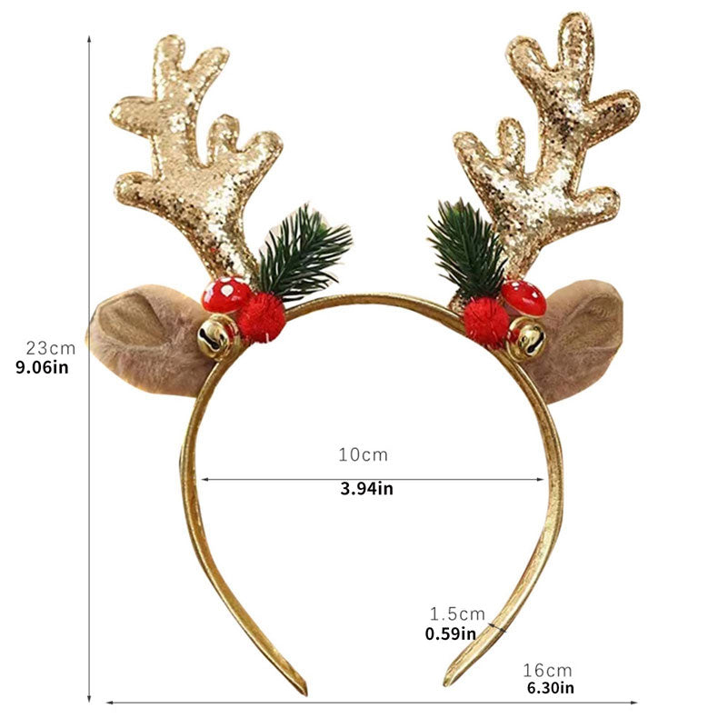 Christmas Headbands Gift for Children Santa Elk Antlers Baby Headband Diadem Elf Ears Horns Noel Navidad 2023 Hair Accessories