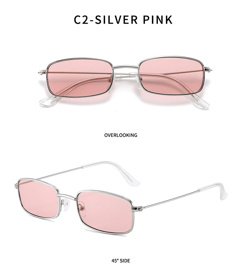 【Buy One Get One】Personality small frame square frame sunglasses Fashion retro sunglasses