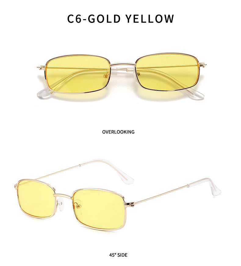 【Buy One Get One】Personality small frame square frame sunglasses Fashion retro sunglasses